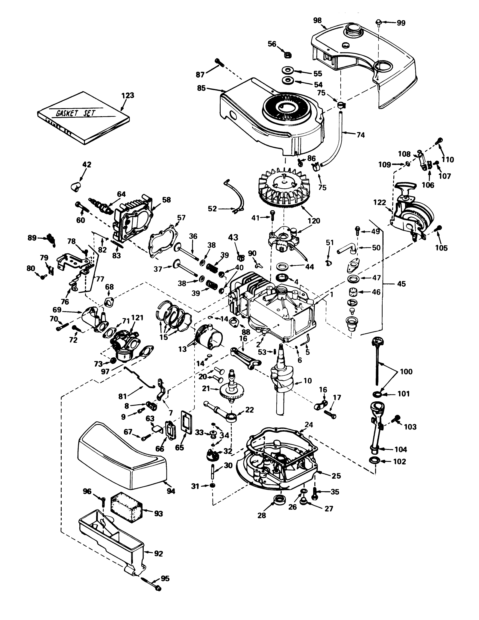 Engine Tecumseh Model Tnt 100-10049b