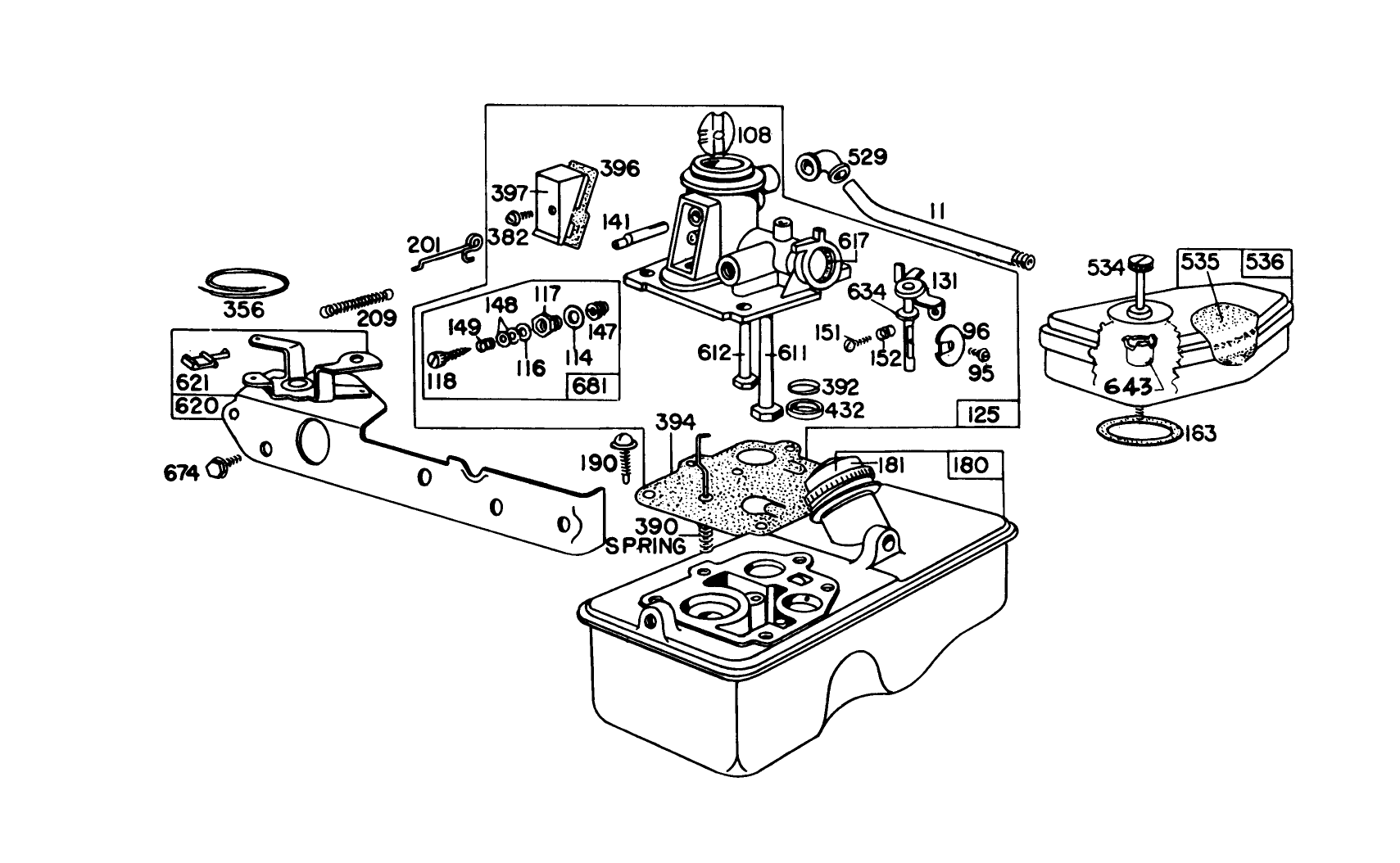 Carburetor Assembly Briggs & Stratton Model 92908-1934-01