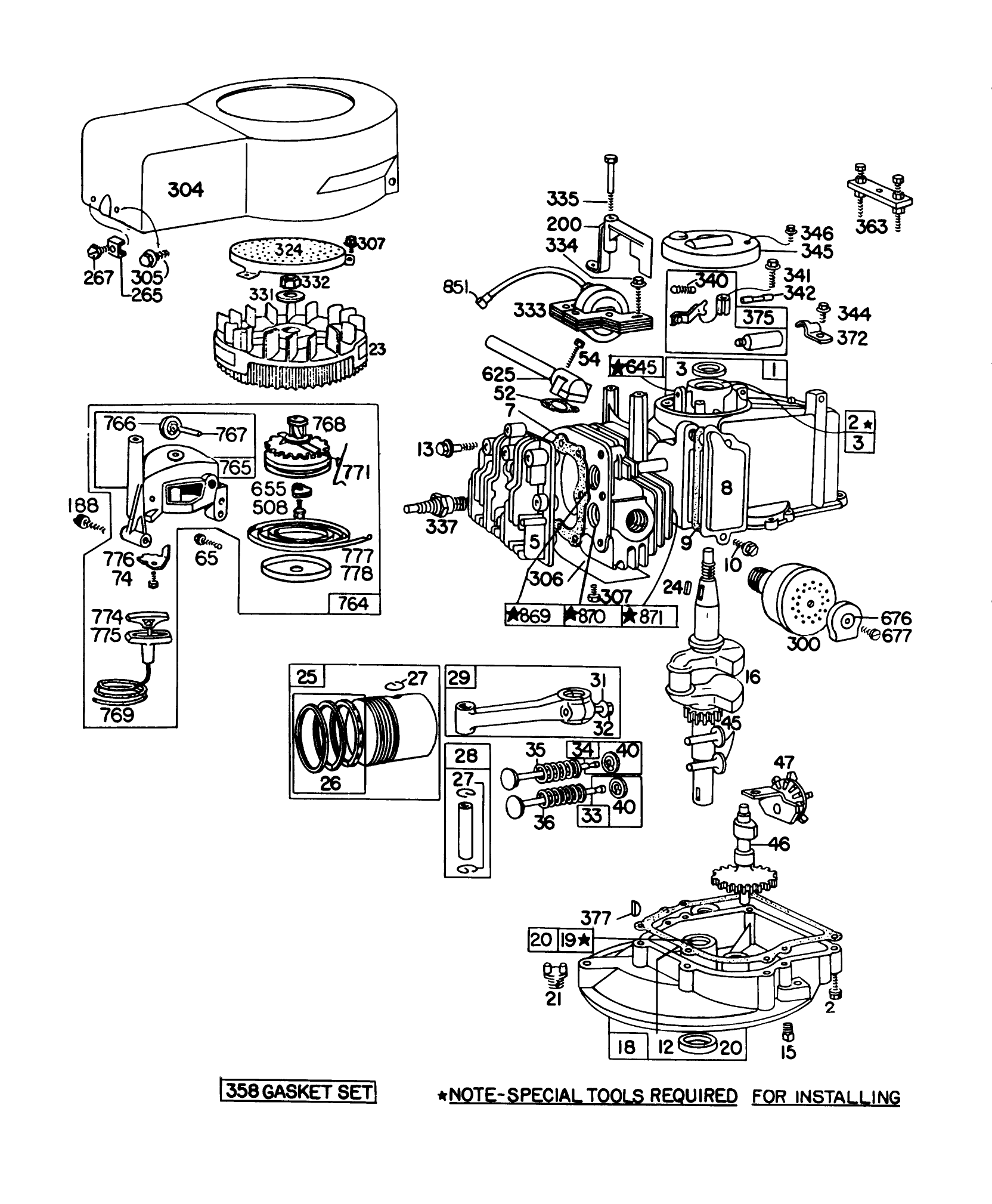 Engine Briggs & Stratton Model No. 92908-1934-01