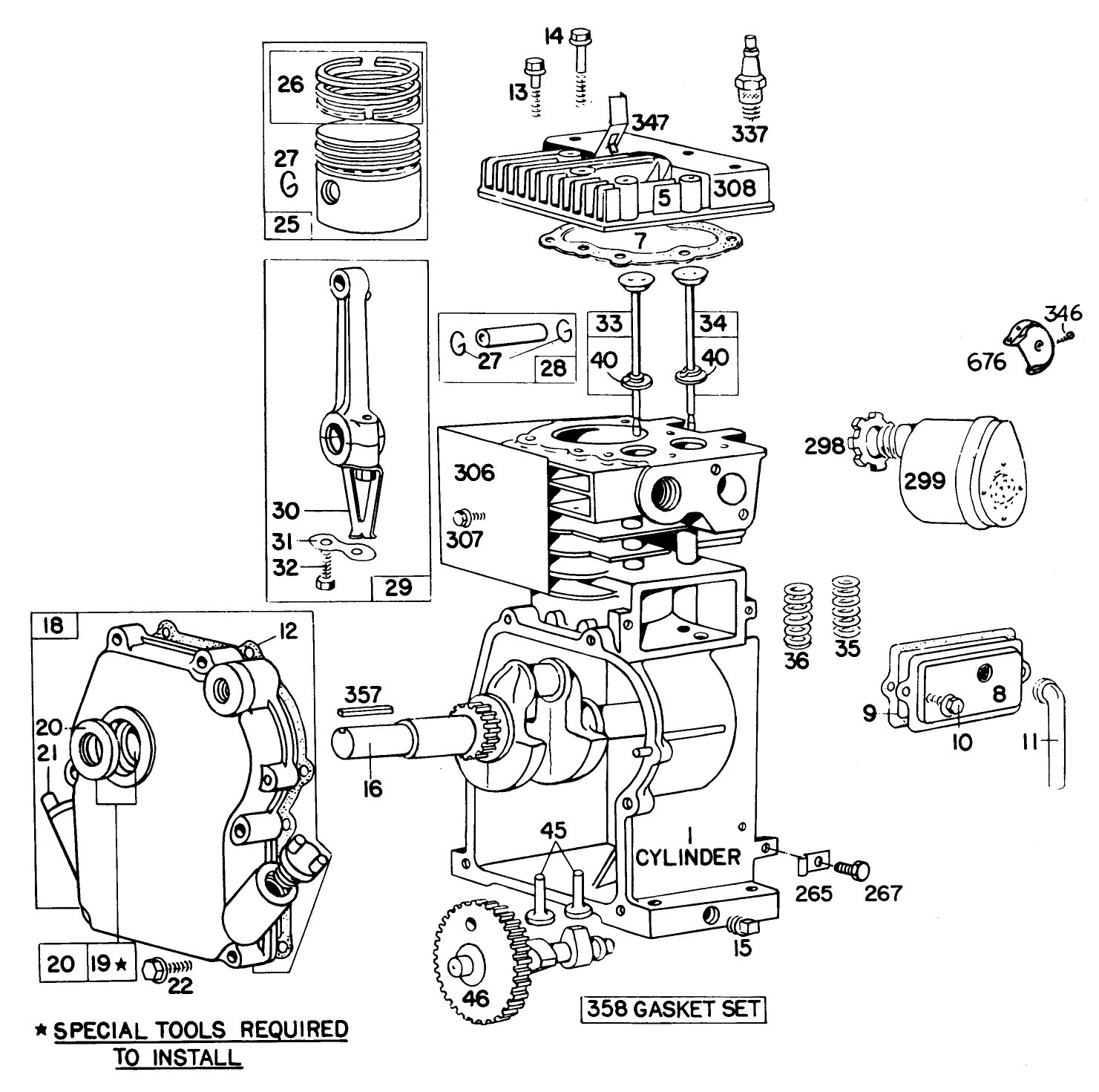 Engine Briggs & Stratton Model 60102-0378-01 2 H.p. Tiller Model 58307