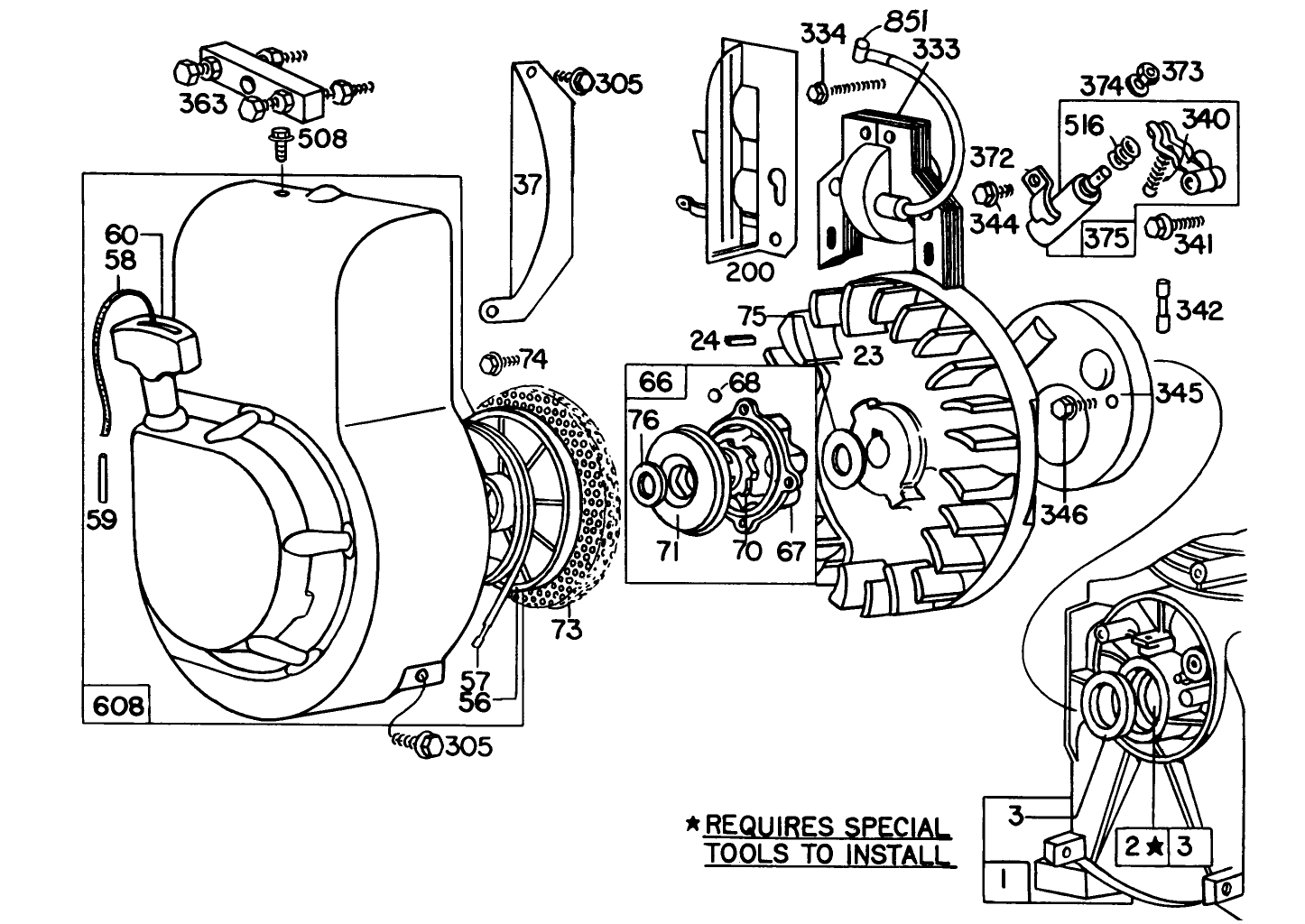 Engine Briggs & Stratton Model 60102-0378-01 2 H.p. Tiller Model 58307