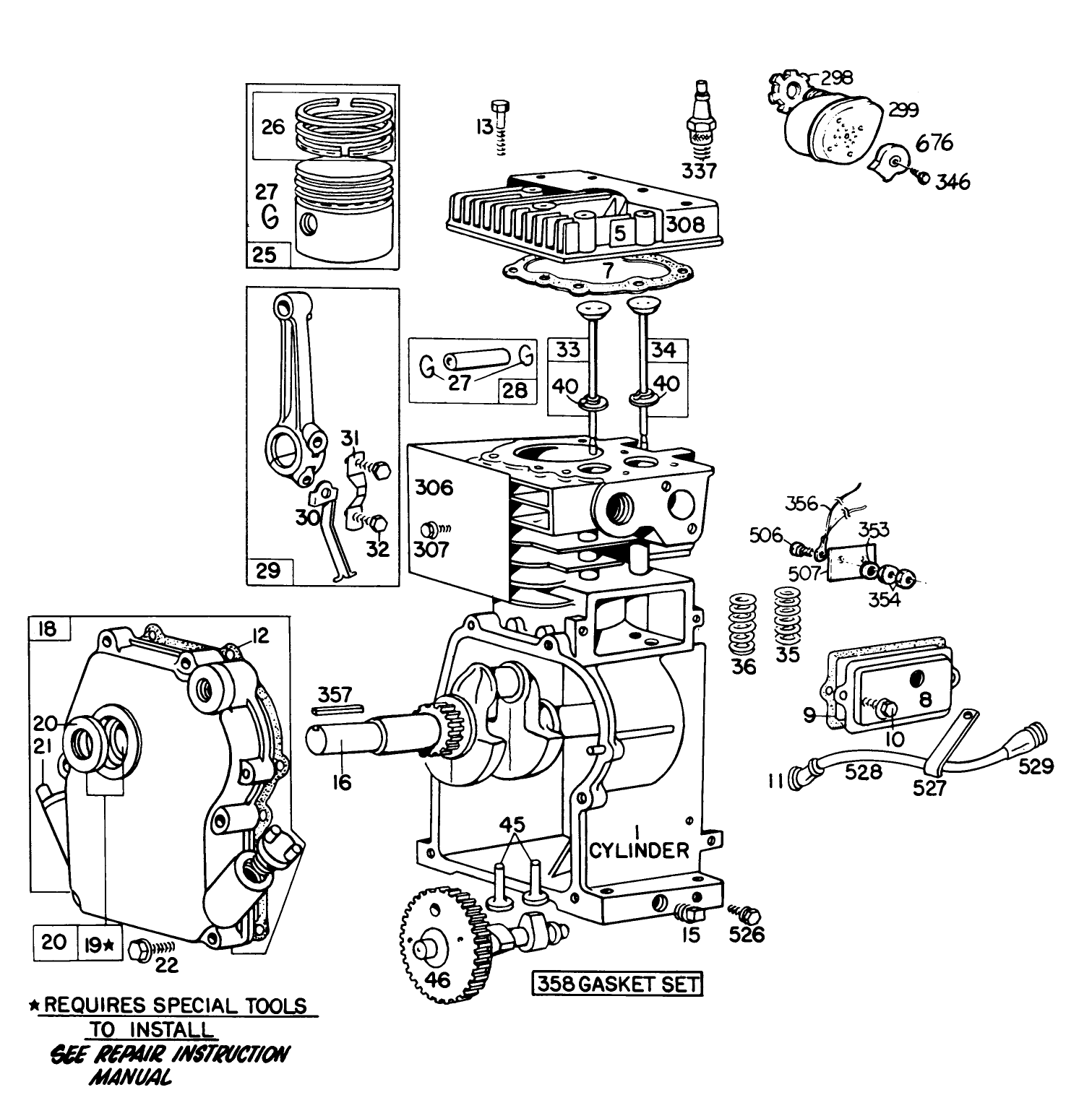 Engine Briggs & Stratton Model 111202-0131-01 4 H.p. Tiller Model 58336