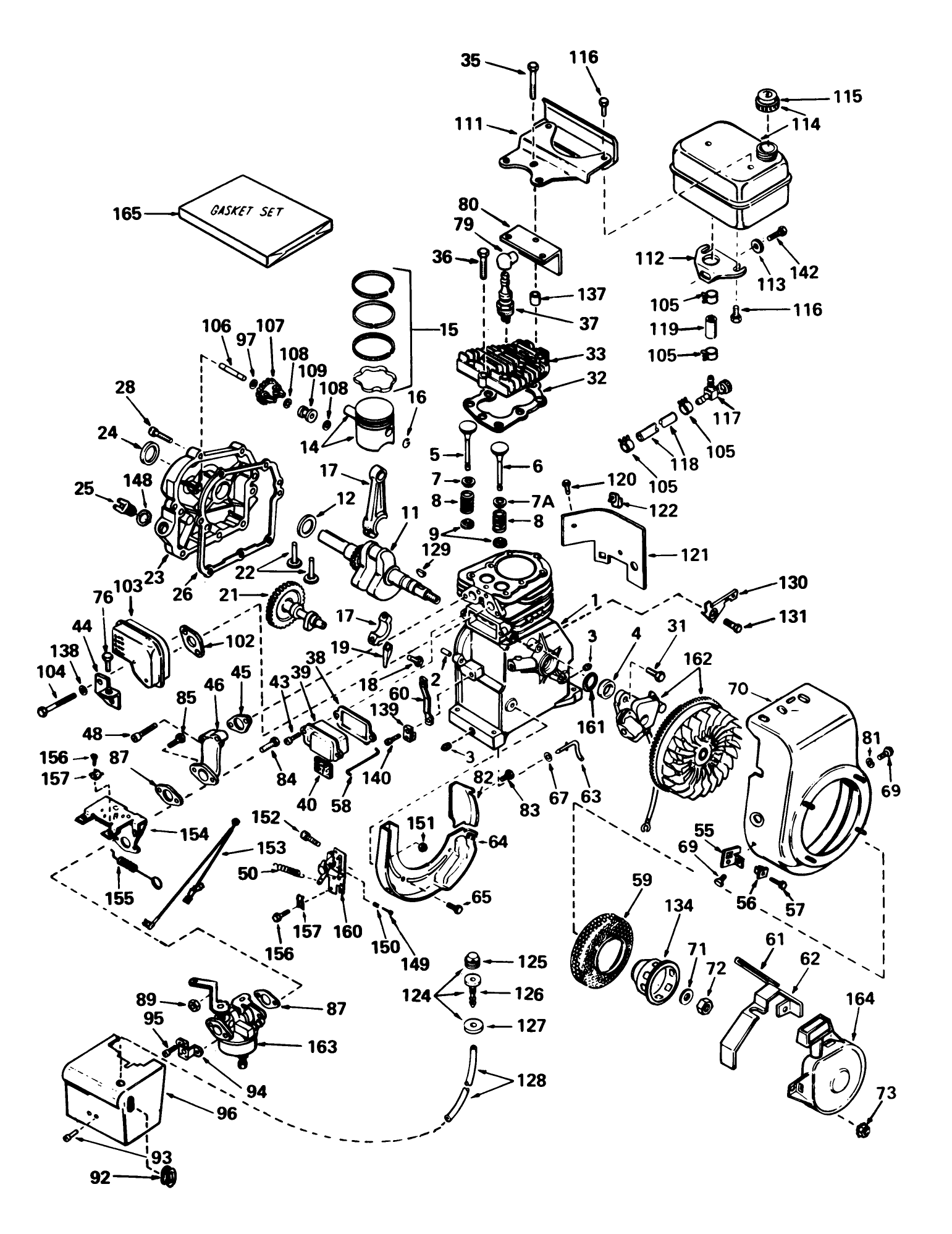 Engine, Tecumseh Model No. Hs50-67074b (5 H.p. Snowthrower Model No. 38040)