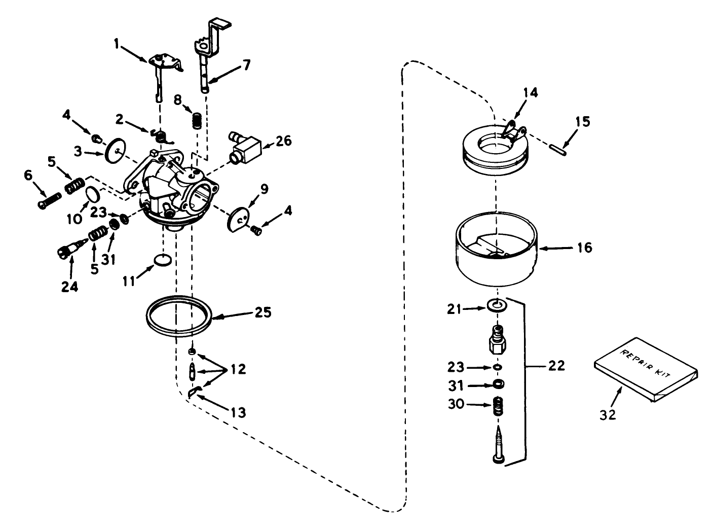 Carburetor No. 631916 (5 H.p. Snowthrower Model No. 38040)
