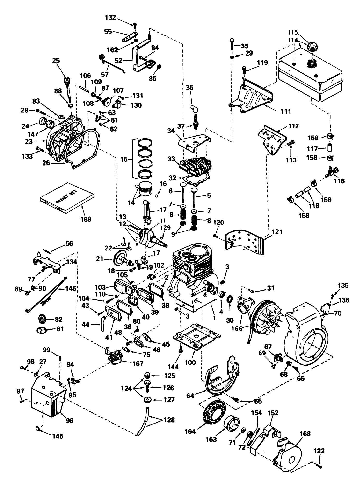 Engine, Tecumseh Model No. H70-130176d (7 H.p. Snowthrower No. 38050)