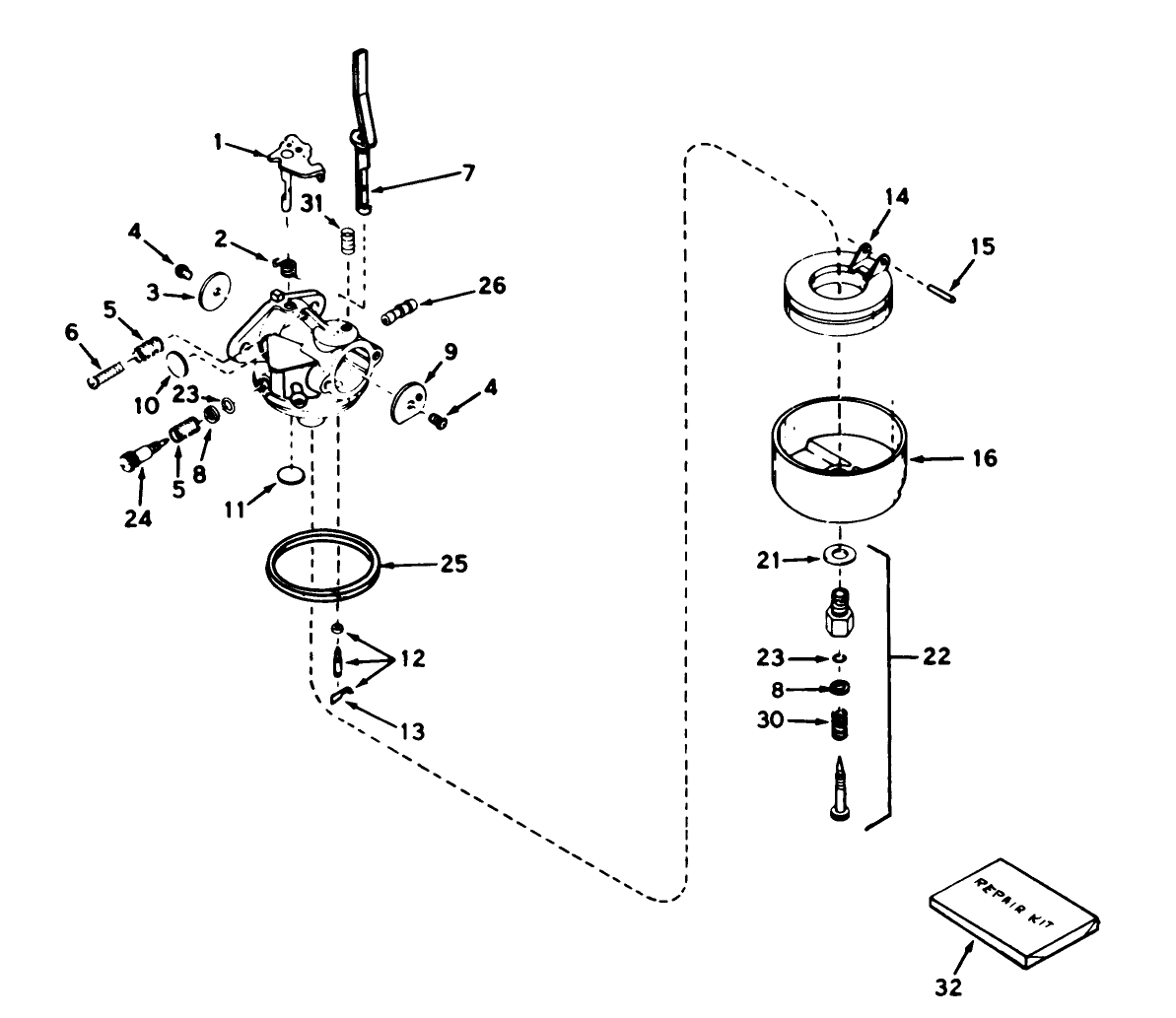 Carburetor No. 631920 (7 H.p. Snowthrower Model No. 38050)