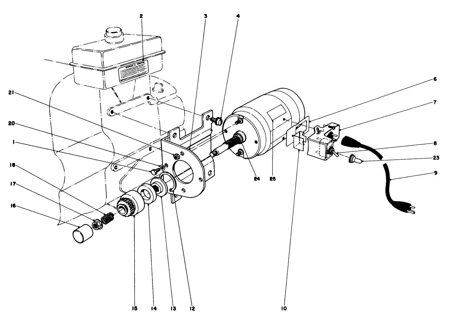 Starter Motor Kit Model 23-4410 (for Snowthrowers Model No. 38050)