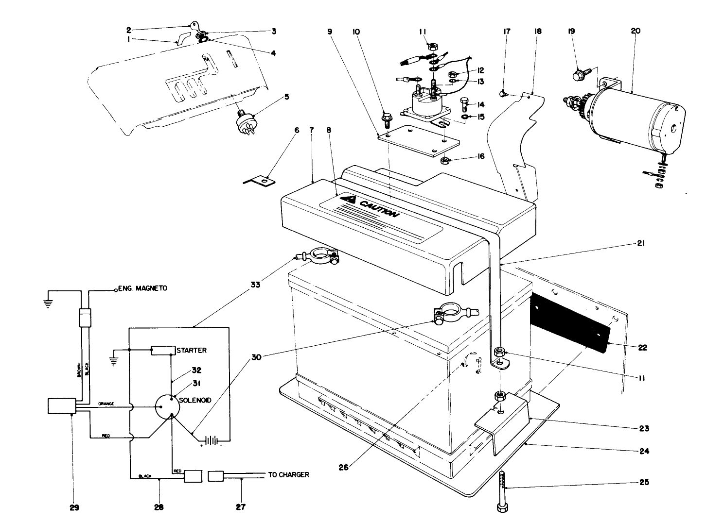 12 Volt Starting Motor Kit 37-4640 (8 & 11 H.p. Snowthrower Model 38150 & 38090)