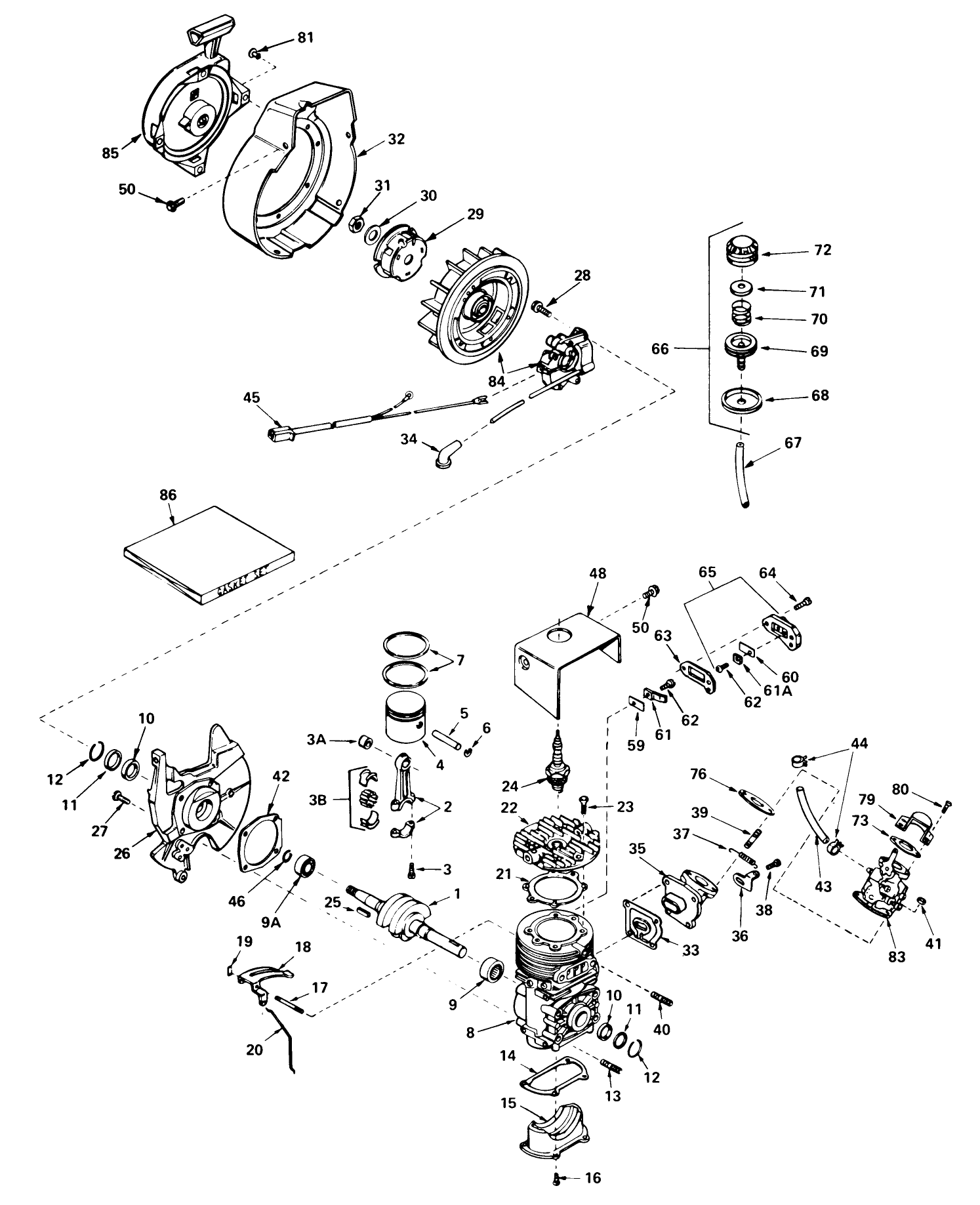 Engine Assembly Engine Tecumseh Model No. Ah520 Type 1583 Unit Model 38230