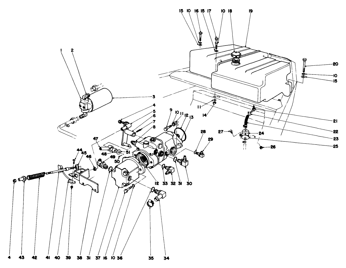 Piston Pump And Gas Tank Assembly