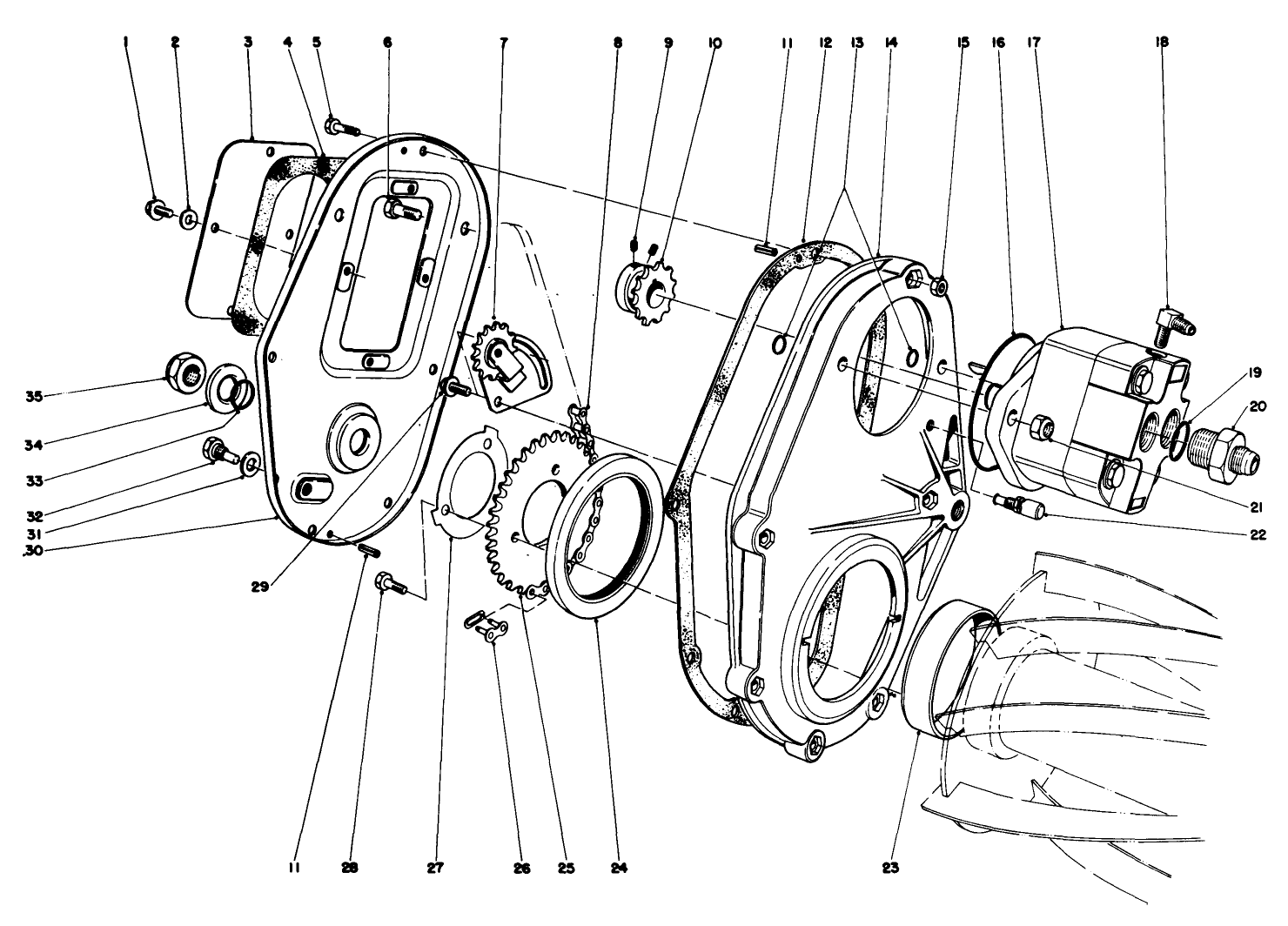 Chain Case And Gear Motor Assembly