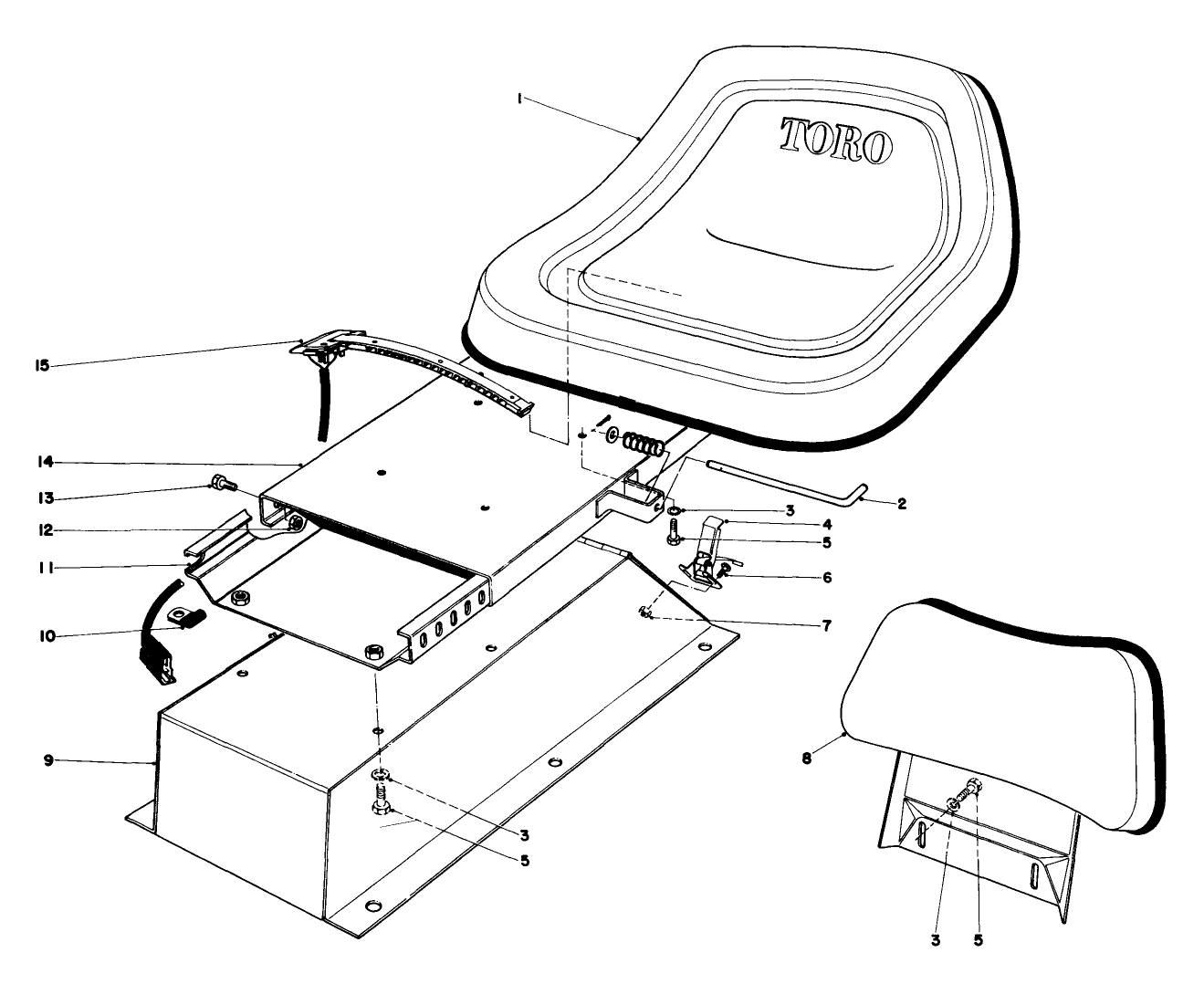 Standard Seat With Backrest Kit No. 03552 (optional)