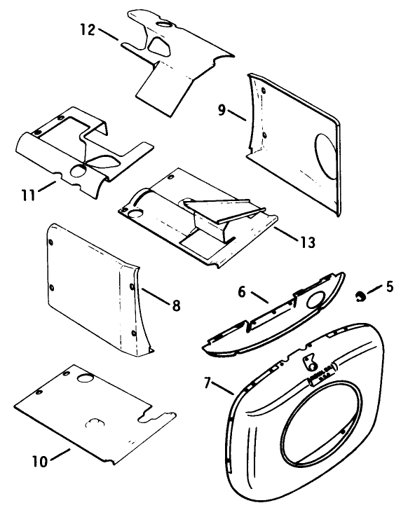 Engine Kohler Model No. K582qs Type No. Pc-36273a-Baffles & Shroud Group