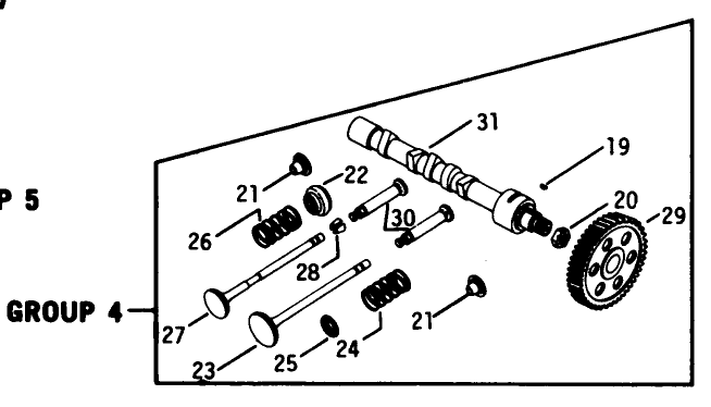 Engine Kohler Model No. K582qs Type No. Pc-36273a-Camshaft & Valves Group