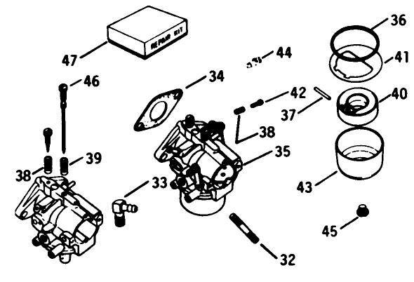 Engine Kohler Model No. K582qs Type No. Pc-36273a-Carburetor Group