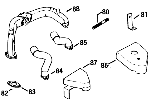 Engine Kohler Model No. K582qs Type No. Pc-36273a-Intake & Exhaust Manifolds Group
