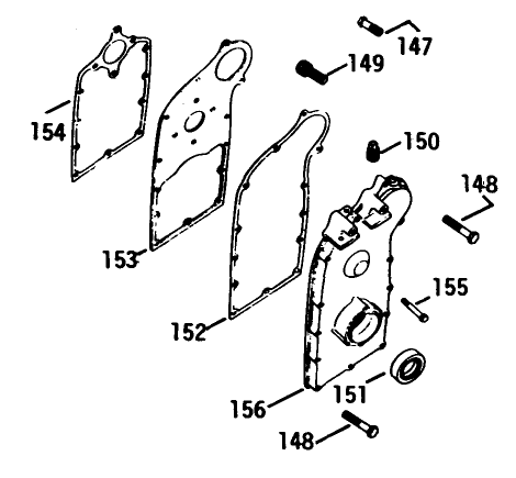 Engine Kohler Model No. K582qs Type No. Pc-36273a-Gear Cover Group