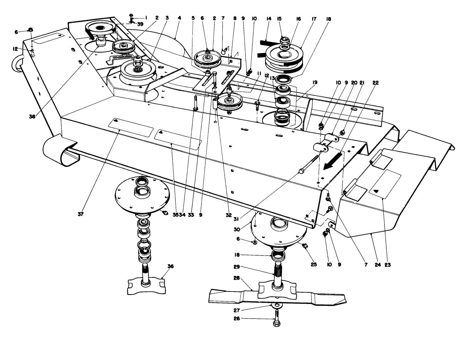 Cutter Deck & Spindle Shaft Assembly