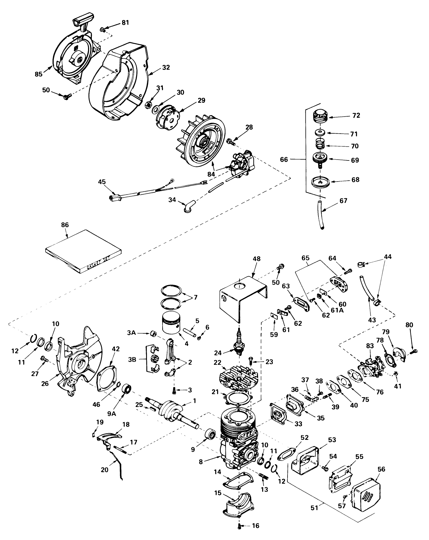 Engine Tecumseh Model No. Ah520 Type 1584