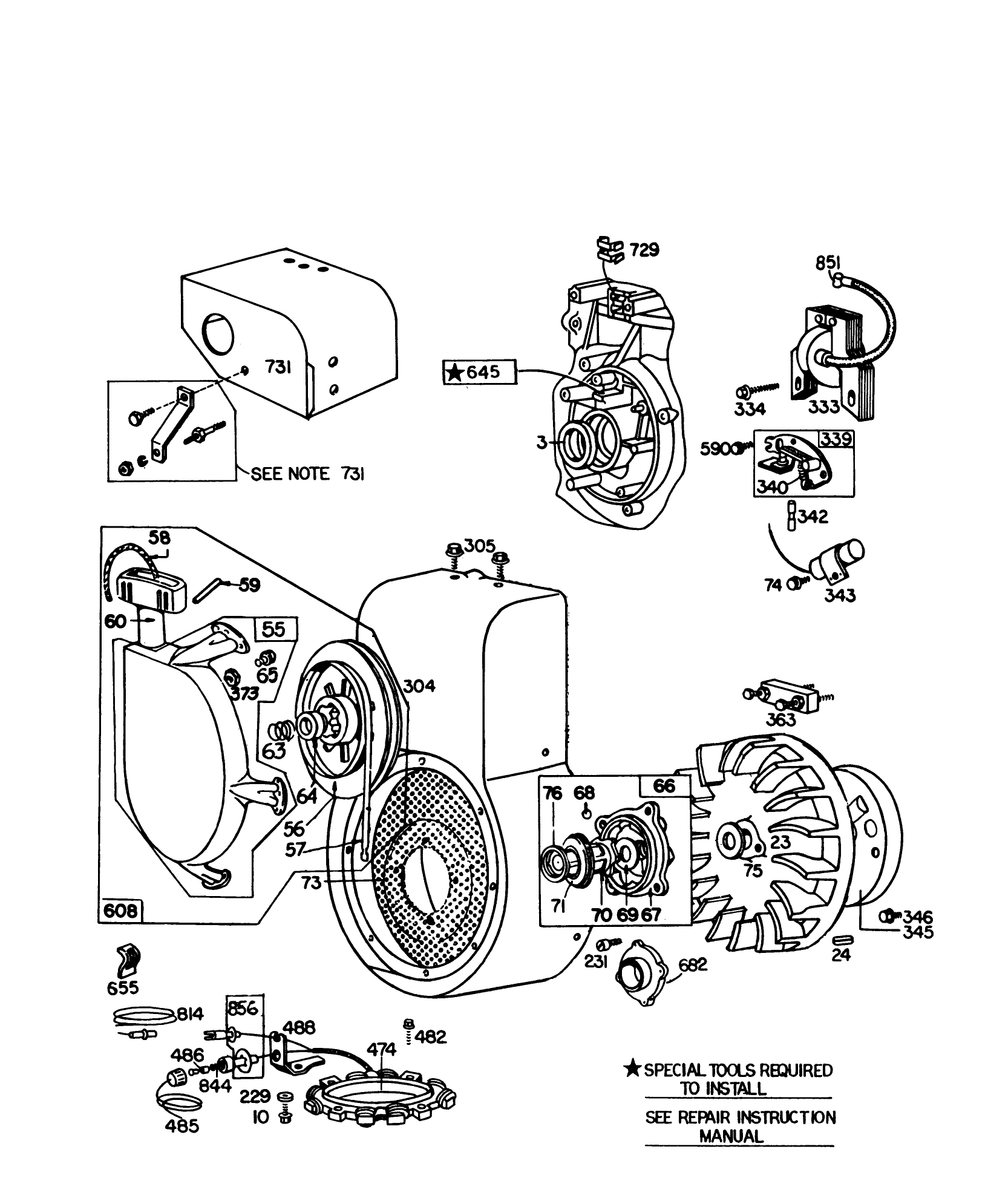 Engine Briggs & Stratton Model No. 252416 Type 0141-01