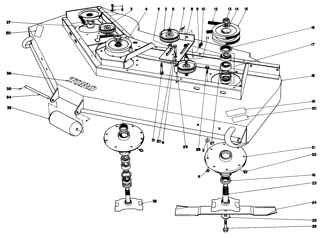 Cutter Deck & Spindle Assembly
