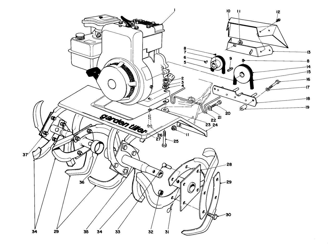 Tine And Engine Assembly