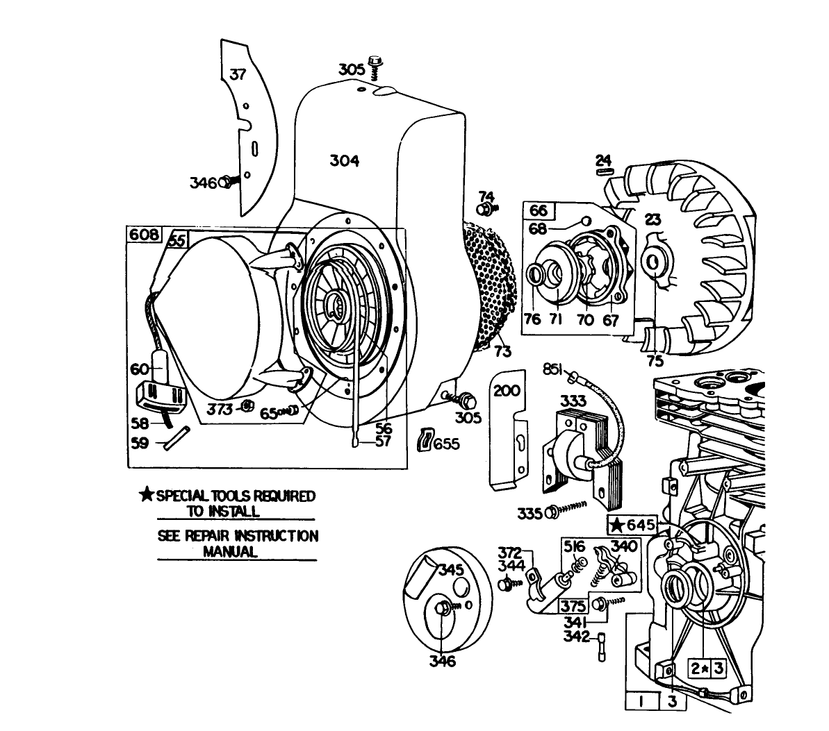 Rewind Starter Assembly Model No. 130292-0728-02