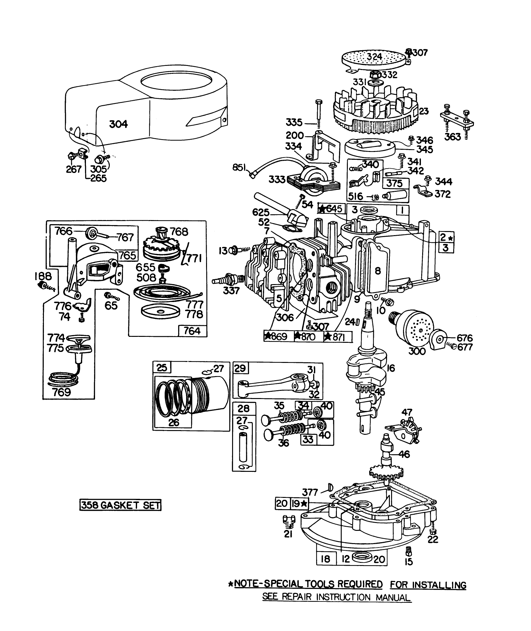 Engine Briggs & Stratton Model No. 92908-1934-01