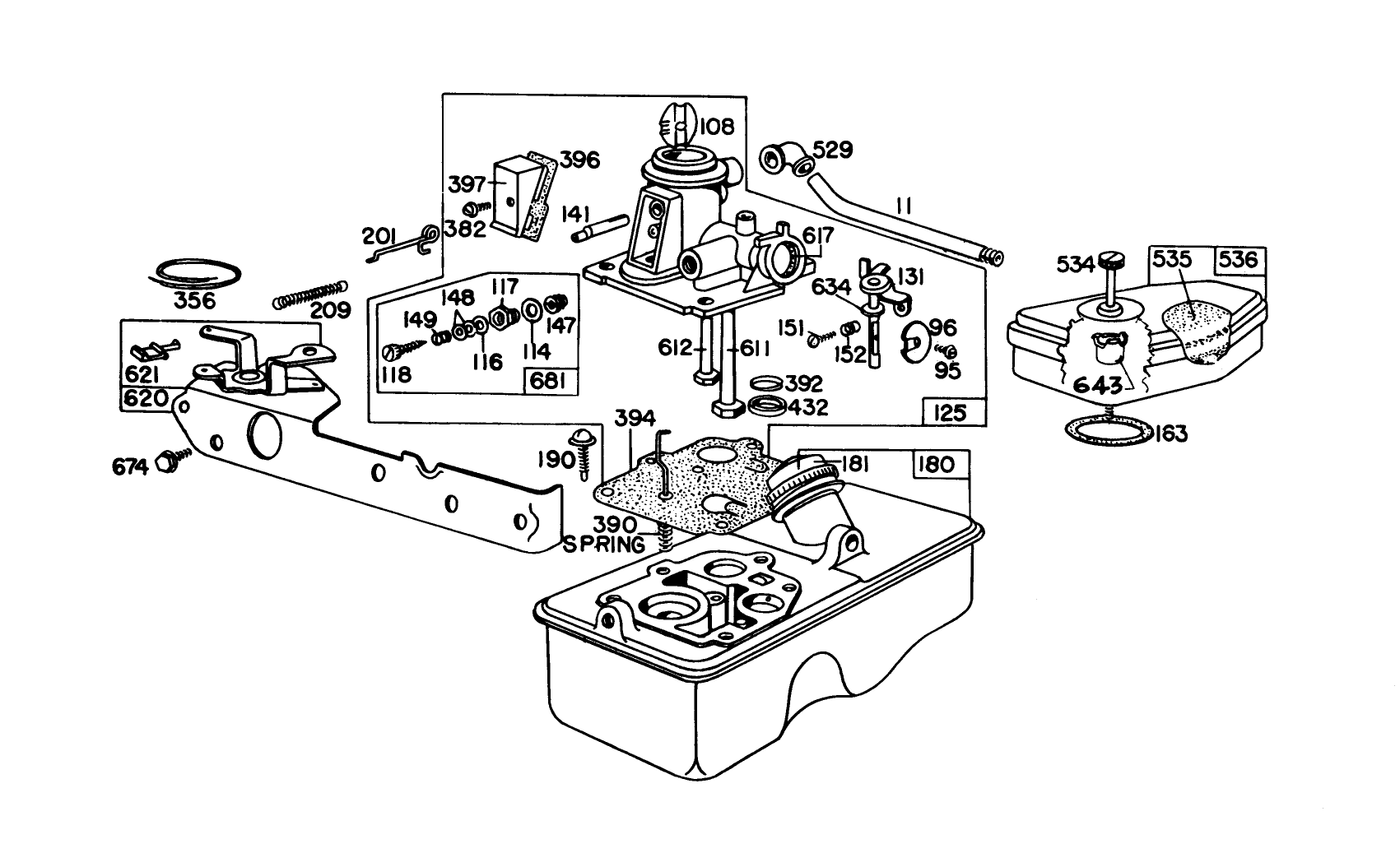 Carburetor Assembly Briggs & Stratton Model No. 92908-1934-01