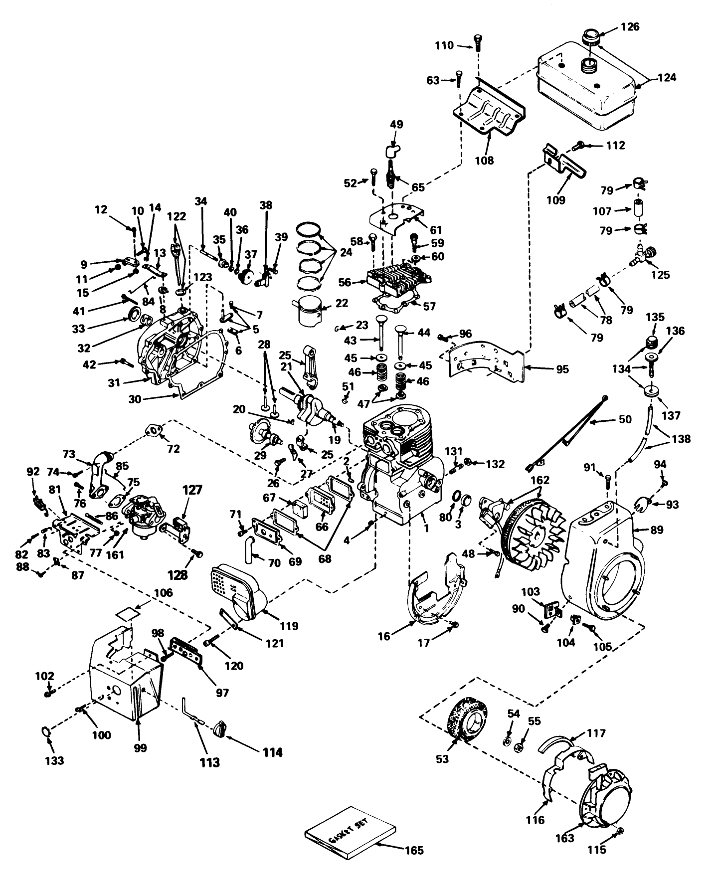 Engine Tecumseh Model No. Hm 80-155169f