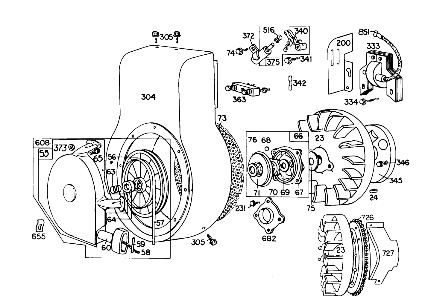 Engine Briggs & Stratton Model No. 190402 Type 0989-01 (continued)