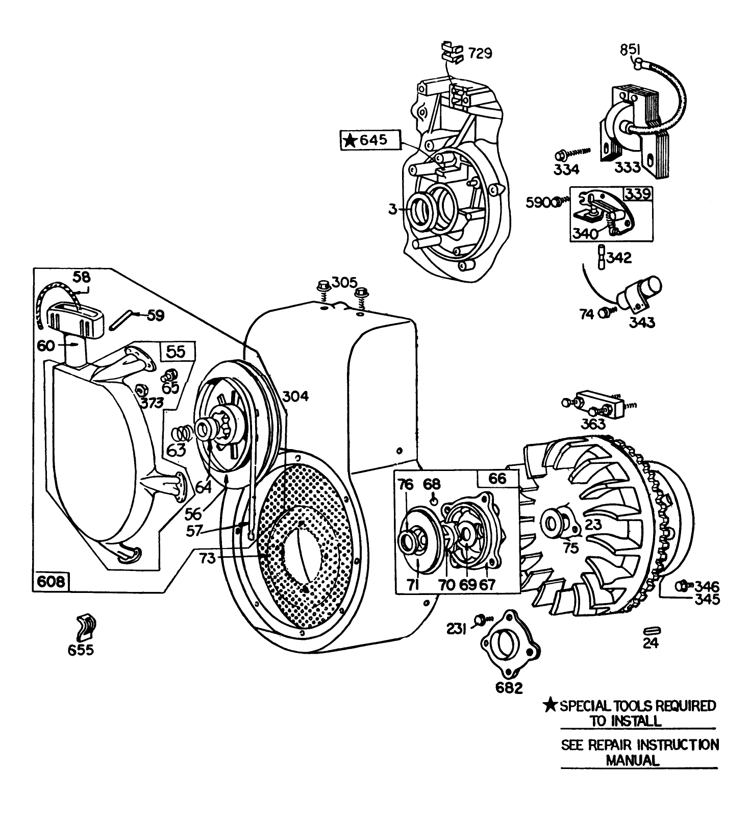Engine Briggs & Stratton Model No. 252416 Type No. 0190-01