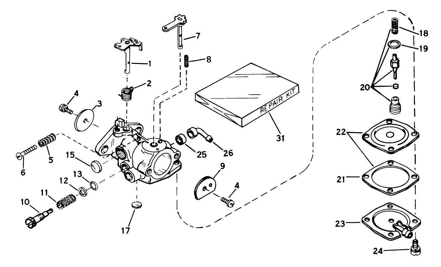 Carburetor No. 632103 Engine Model Ah-520 Type 1584a (used On Units With Serial No. 0000001 Thru 0299999)