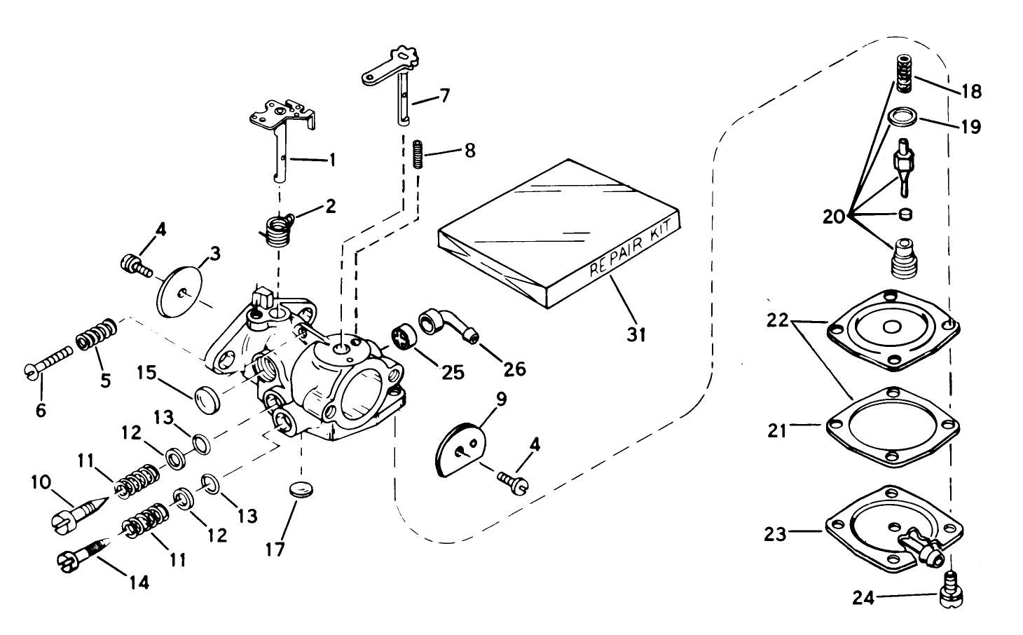 Carburetor No. 632035 Engine Model No. Ah520, Type 1584b (used On Units With Serial No. 0300000 Thru 0510157)