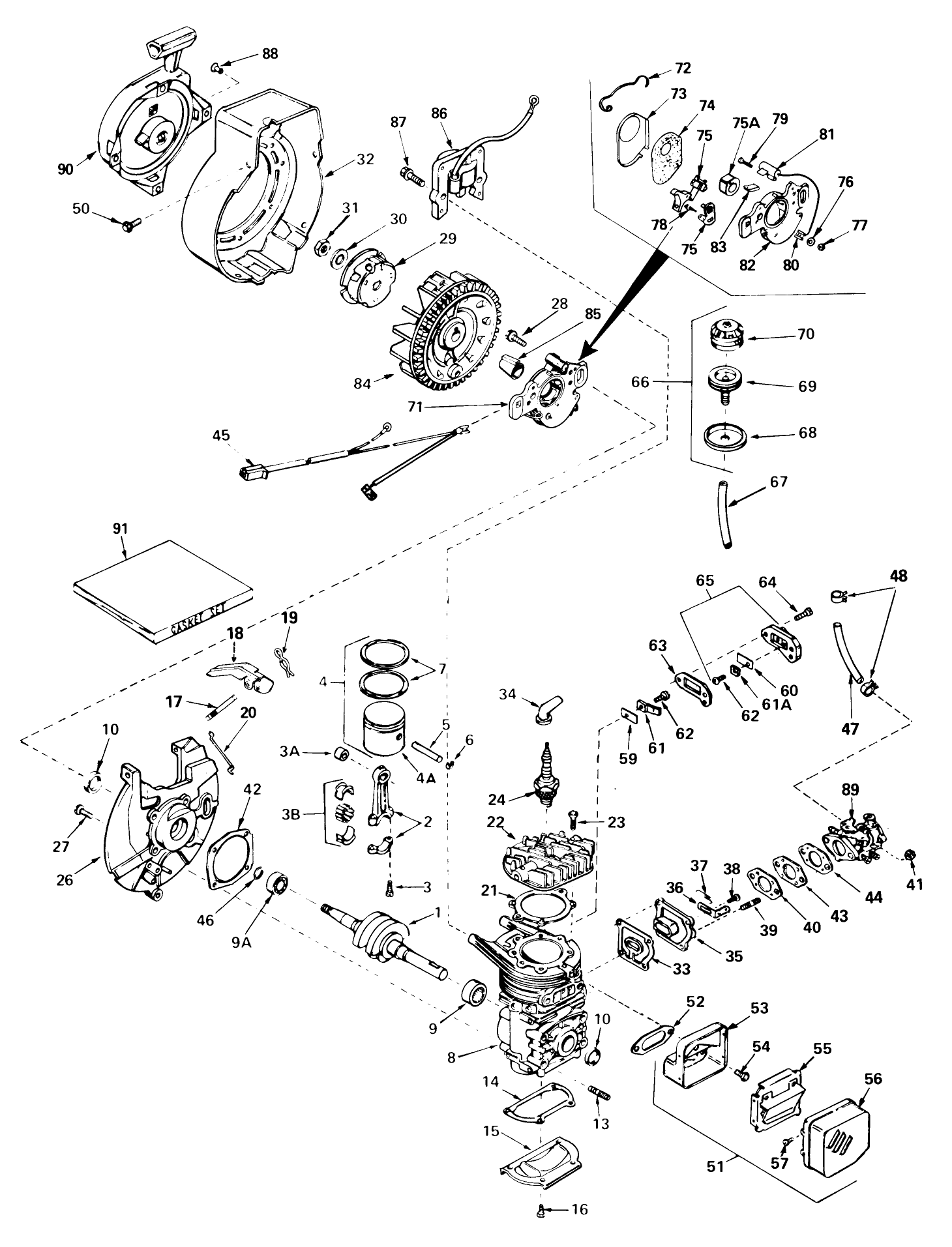 Engine Tecumseh Model No. Ah520, Type 1601 (used On Units With Serial No. 0510158 & Up)