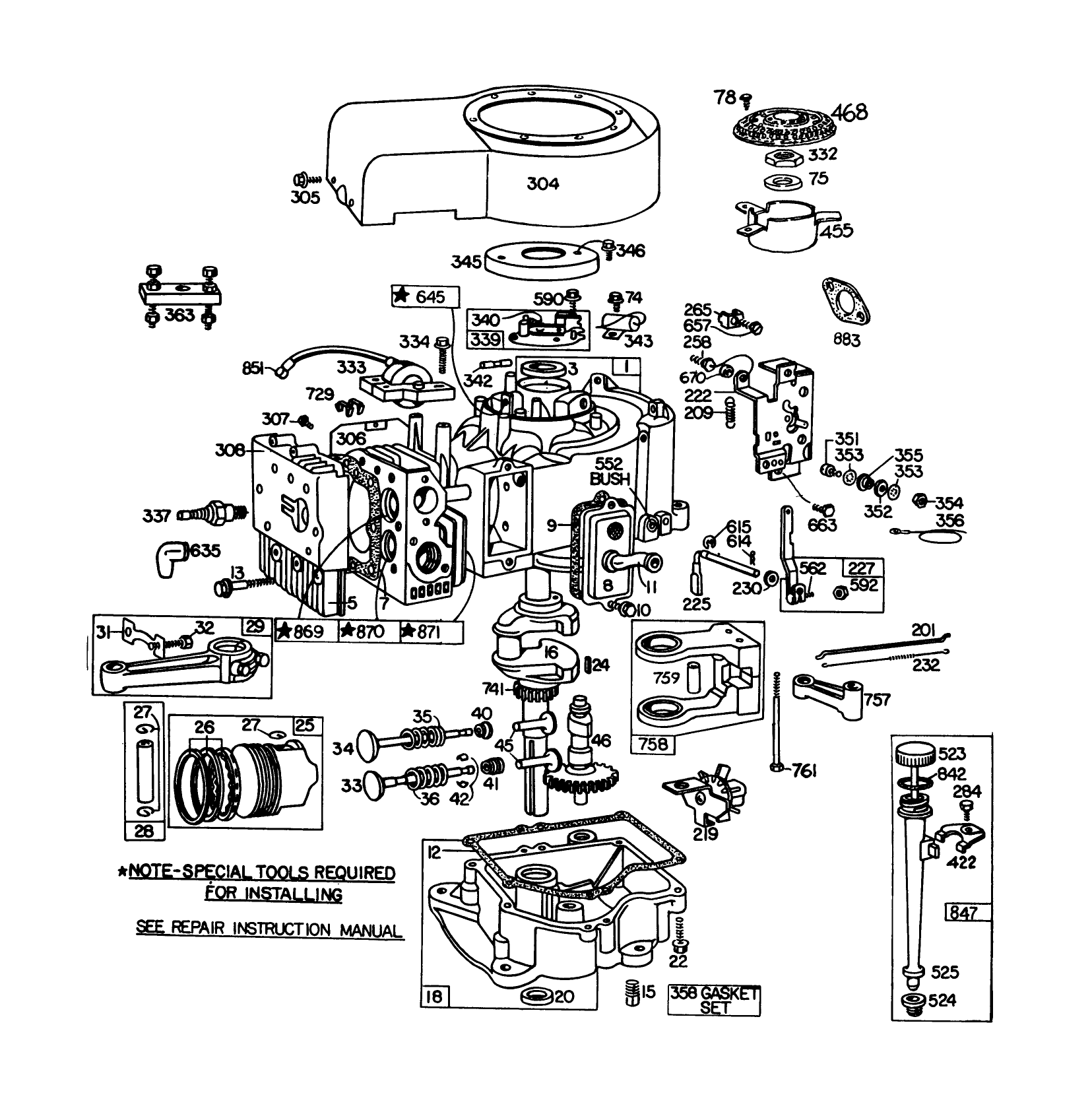 Engine Briggs & Stratton Model 252707-0177-01 (model 57360)