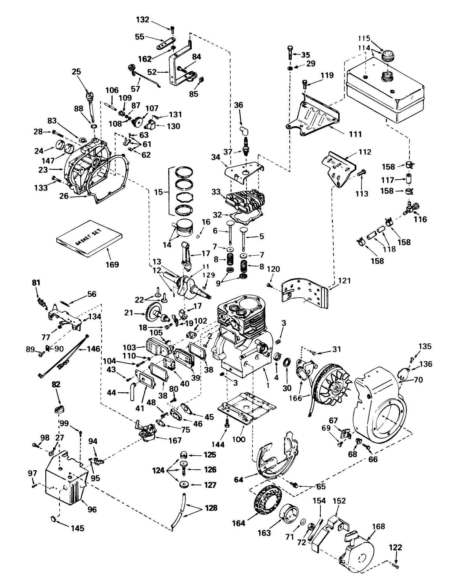 Engine, Tecumseh Model No. H70-130176e