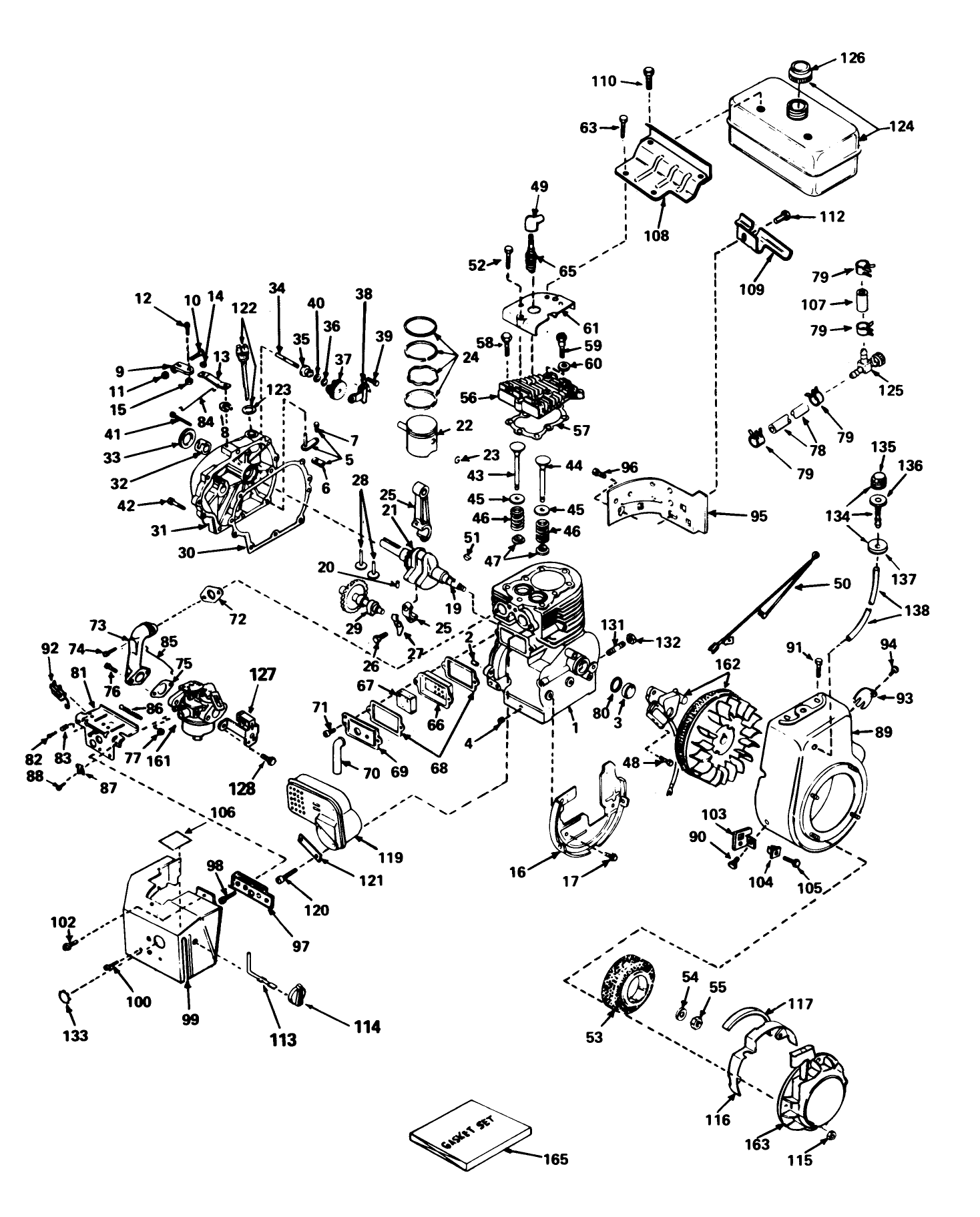 Engine Tecumseh Model No. Hm 80-155169f