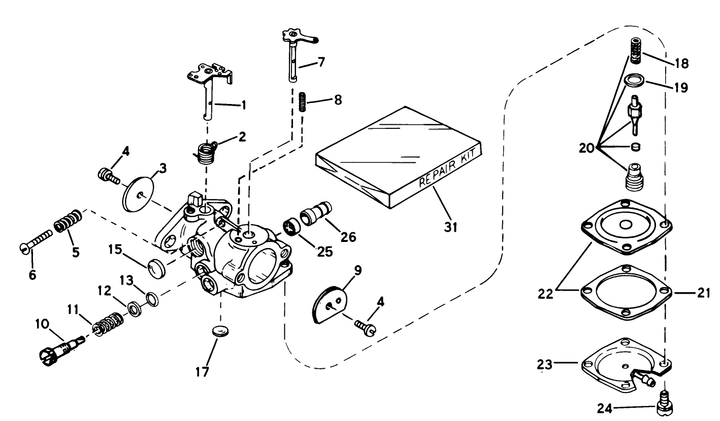 Carburetor No. 632101 Engine Model Ah520 Type 1585a Unit Model 38120 (used On Units With Serial No. 0100000 Thru