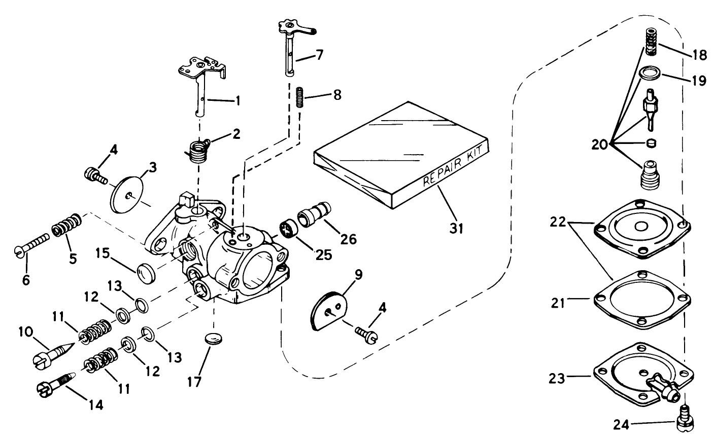 Carburetor No. 631887 Engine Model Ah520 Type 1585b Unit Model 38120 (used On Units With Serial No. 0300000 Thru