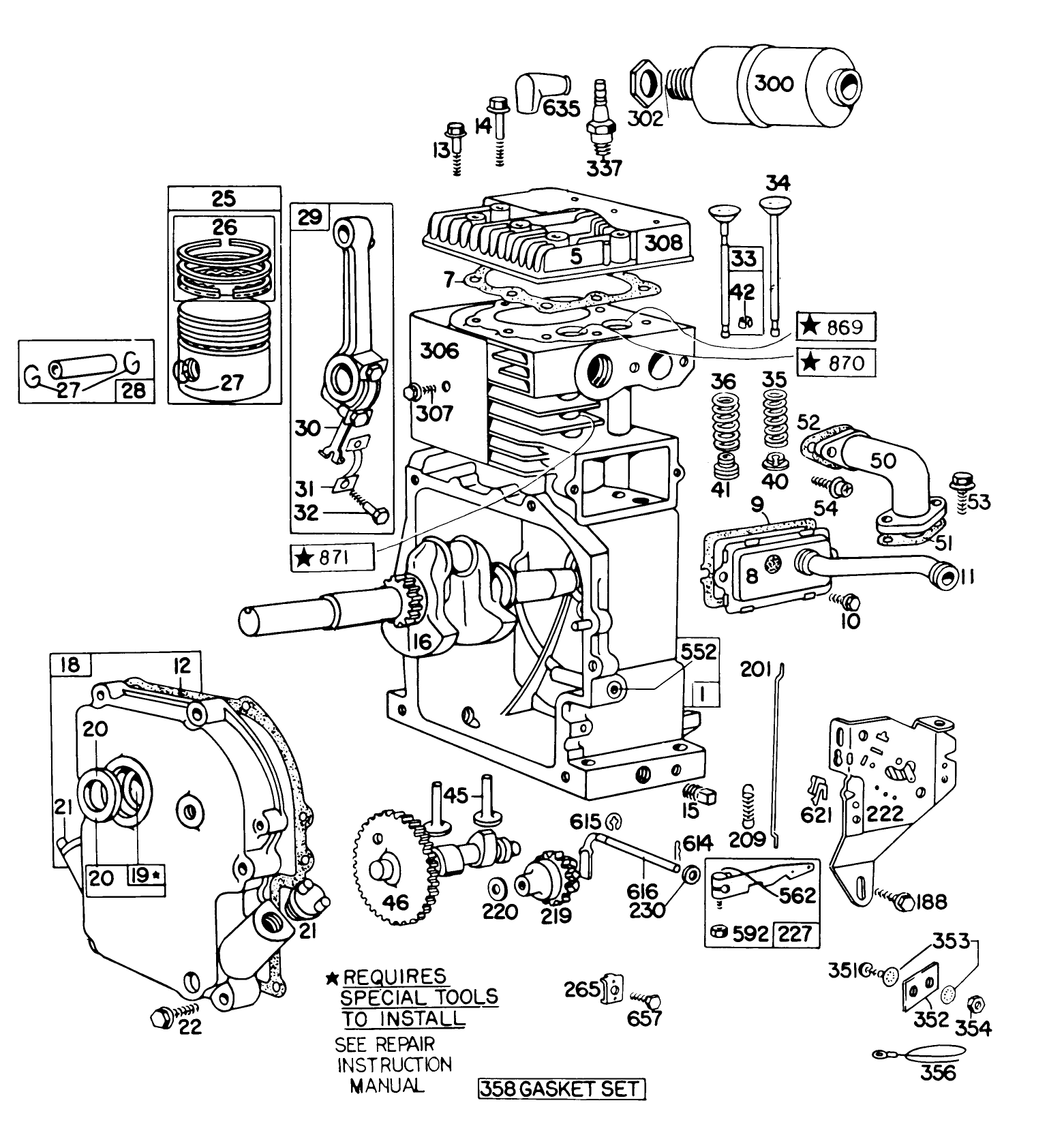 Engine Model No. 190502 Type 0989-01 (8 H.p. Snowthrower Model 3briggs & Stratton
