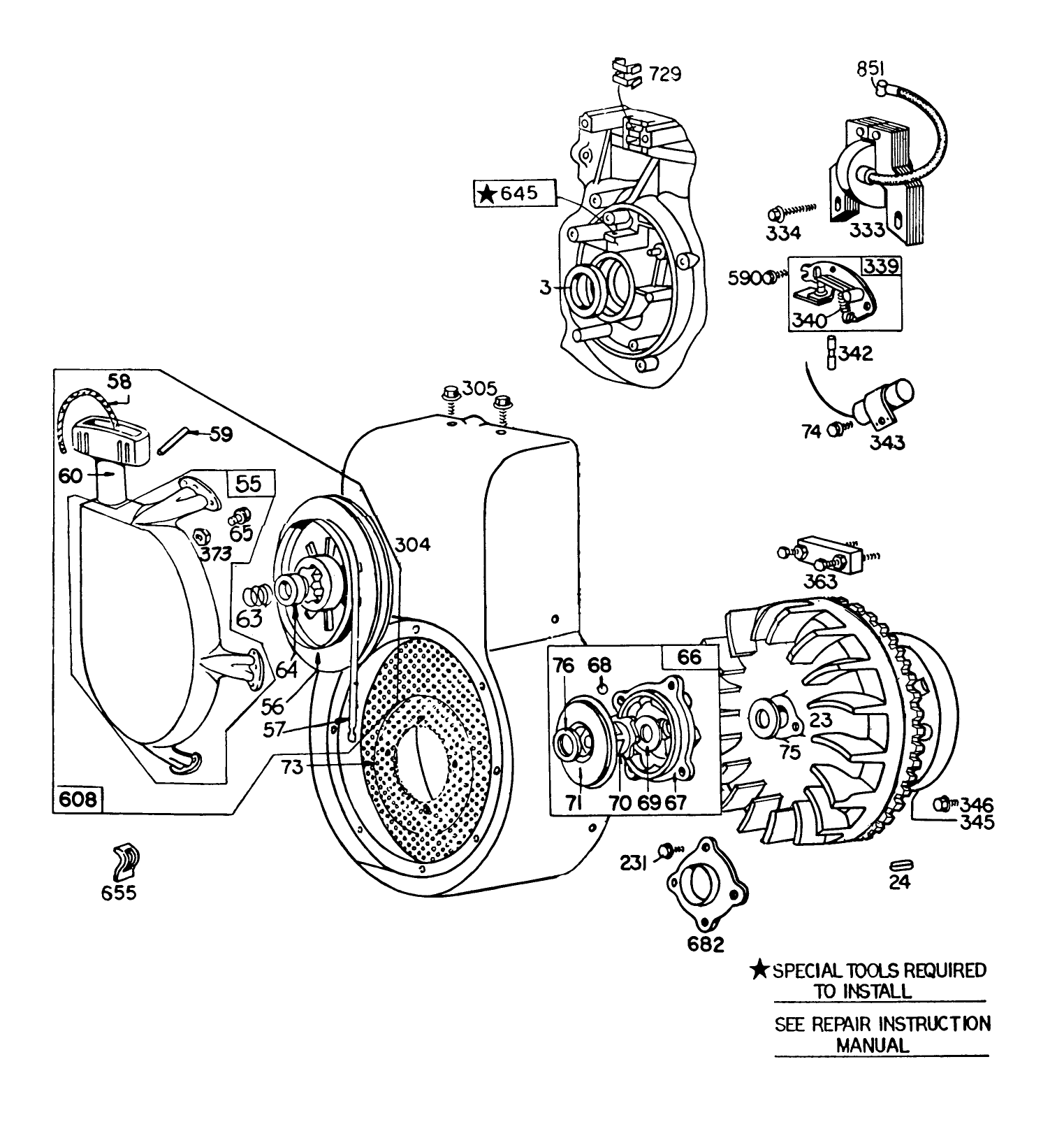 Engine Model No. 252416 Type No. 0190-01 (11 H.p. Snowthrower Mobriggs & Stratton