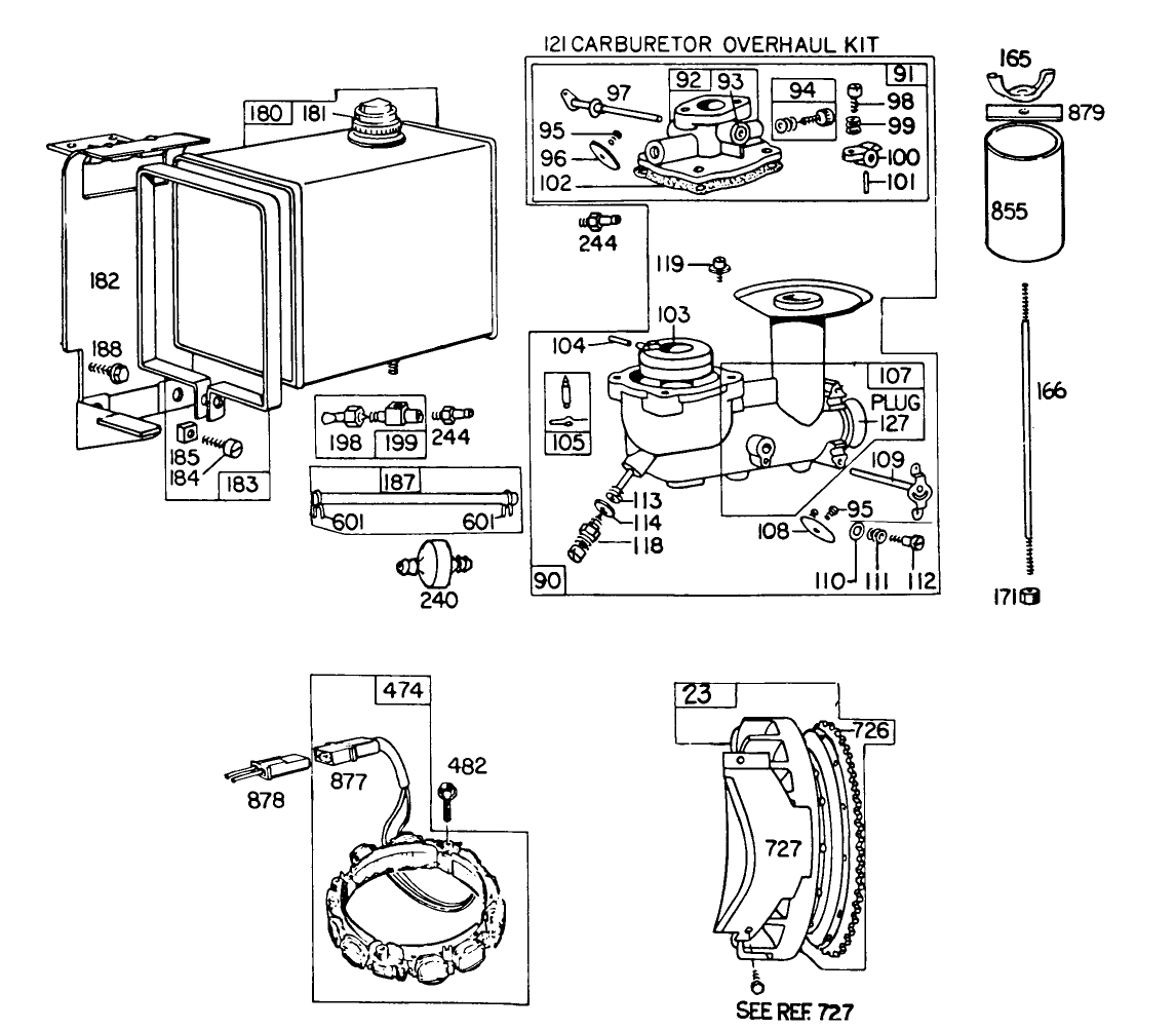 Engine Model No. 252416 Type No. 0190-01 (continued) (11 H.p. Snbriggs & Stratton