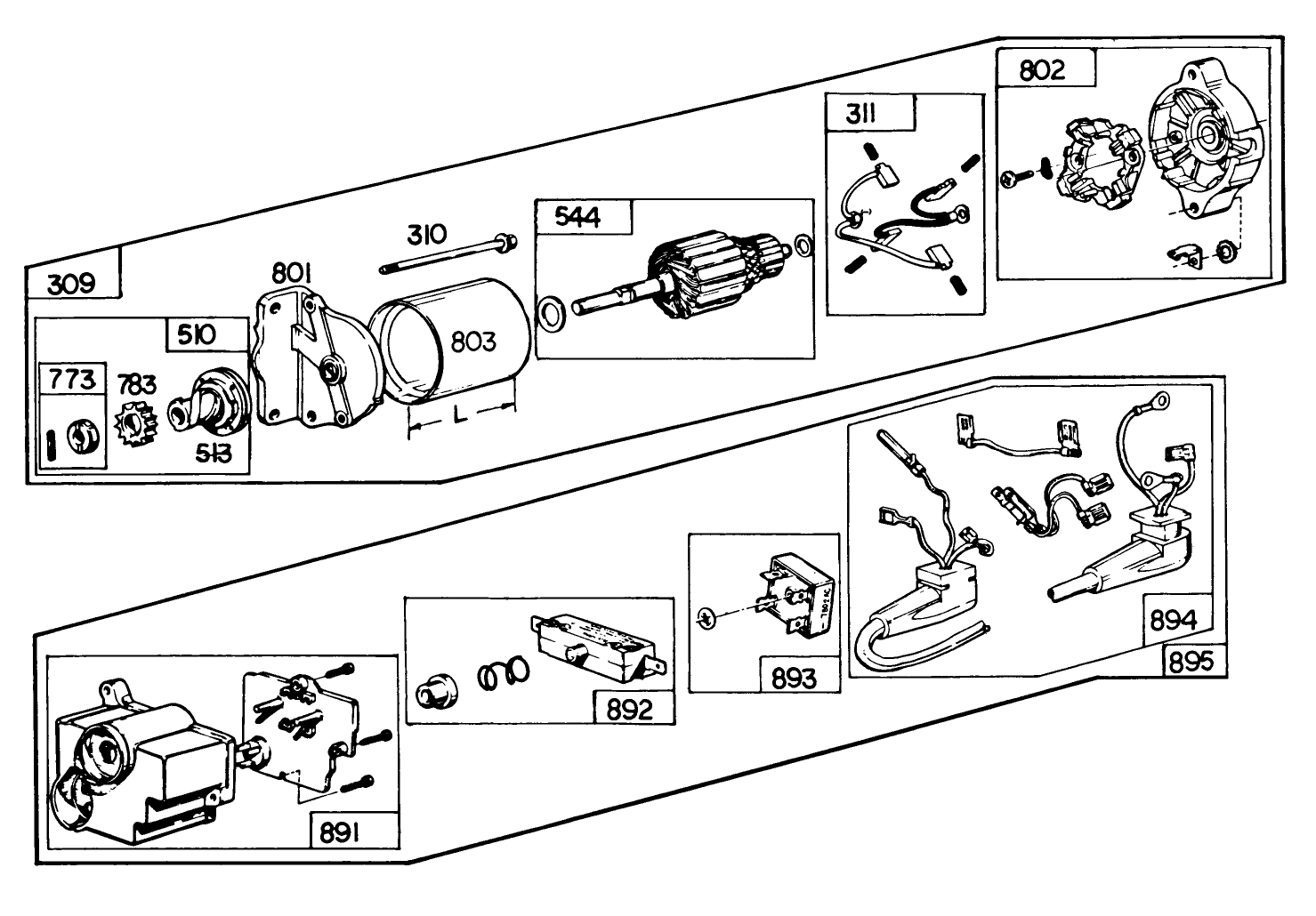 Starter Motor Kit Model No. 37-4630 (8 H.p. & 11 H.p. Snowthrowe