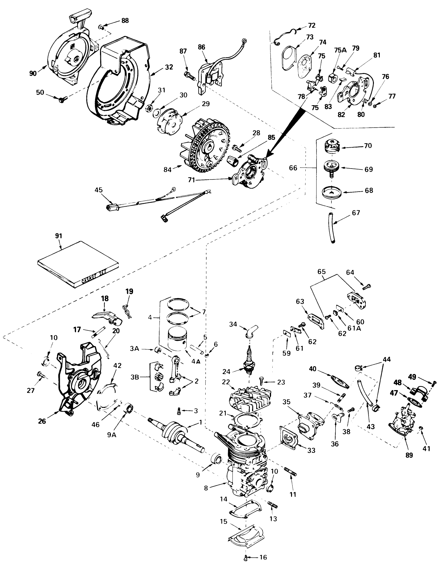 Engine Assembly Engine Tecumseh Model No. Ah520 Type 1602 Unit Model 38120 (used On Units With Serial No. 0500000 & Up)