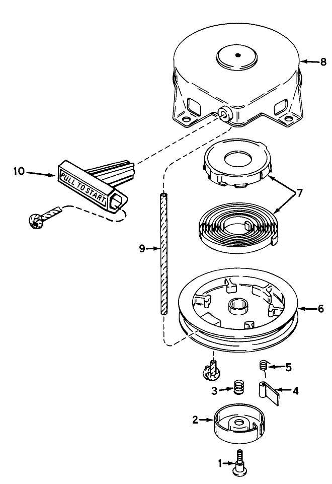 Shroud & Rewind Starter No. 590537 Engine Model Ah520 Type 1602 Unit Model 38120 & 38130 (used On Units With Serial No. 0500000 & Up)