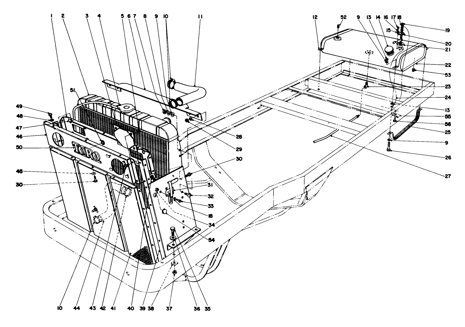 Radiator And Fuel Tank Assembly