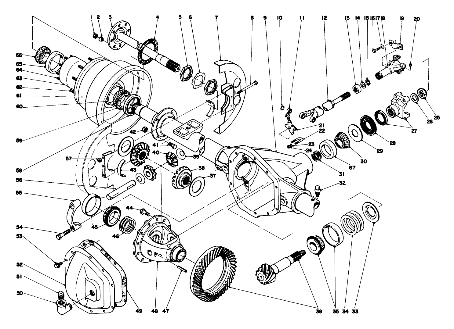 Rear Axle (36-9830) And Drive Line (36-9250)