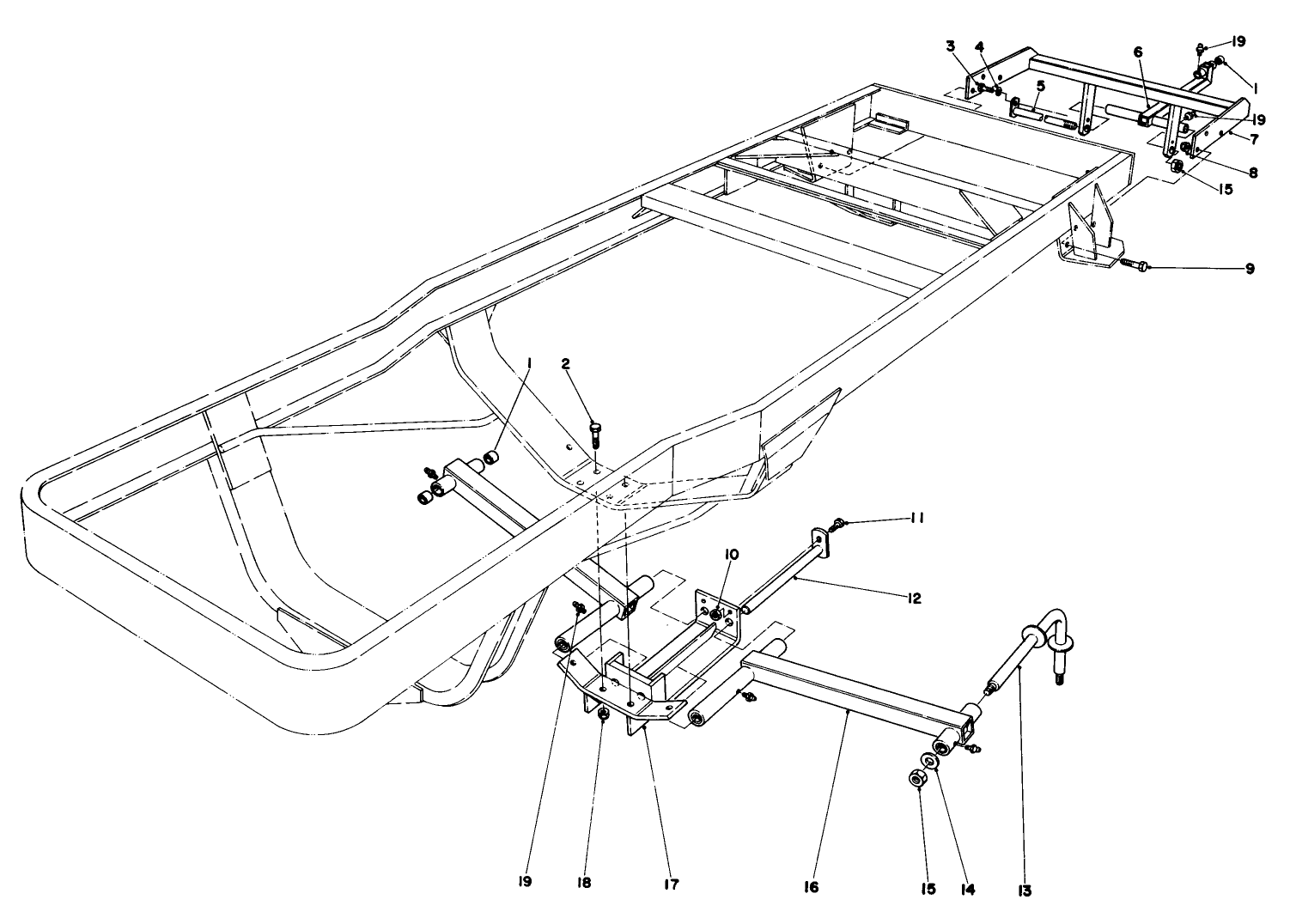 Drawbar Assembly No. 1, 2 And 3 Position Parkmaster 7 Unit