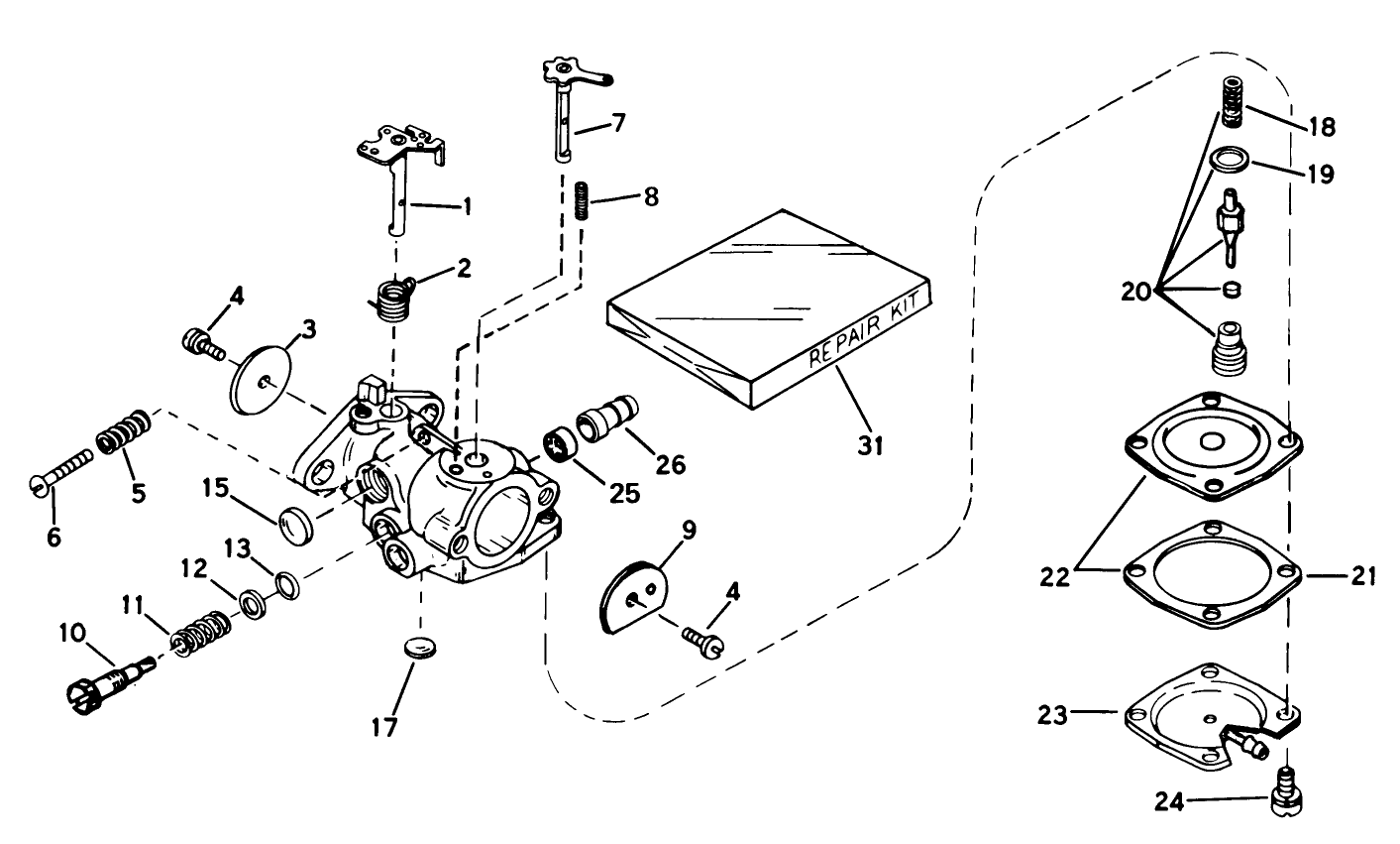 Carburetor No. 632101 Engine Model Ah520 Type 1585a Unit Model 38225 (used On Units With Serial No. 0000001 Thru 0299999) Engine Model Ah520 Type 1583a Unit Model 38235 (used On Units With Serial No. 0000001 Thru 0003000)
